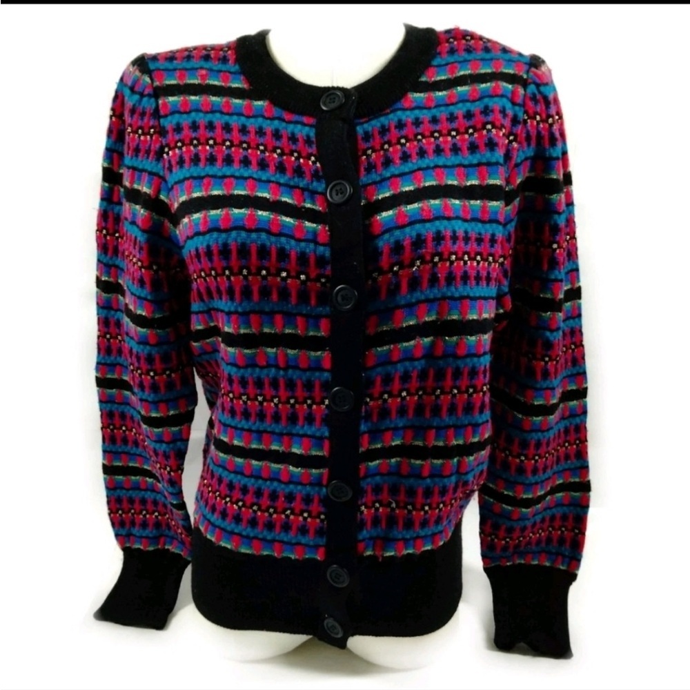 Yves Saint Laurent Black and‎ Multicolor Sweater 100% Wool - Picture 10 of 10